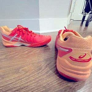 Pink/orange ASICS Women’s Tennis Shoes